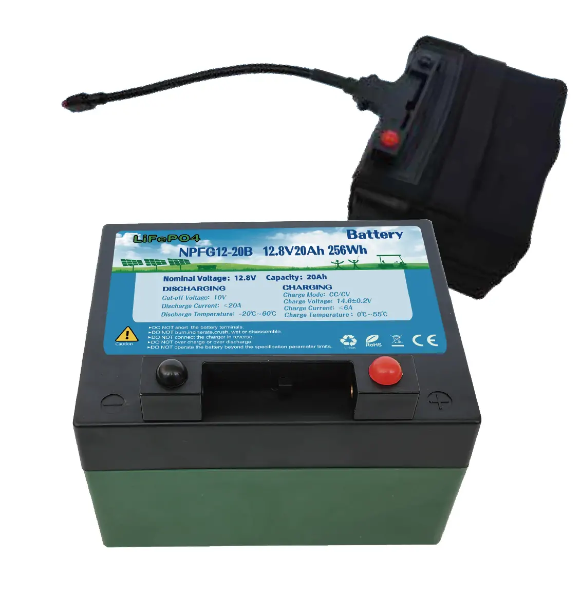 Model：NPFG12-20B 12.8V 20Ah LiFePO4 Battery