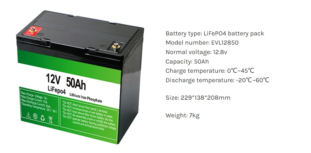lifepo4 battery 12v 50ah