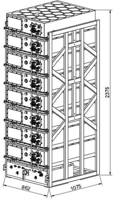 dimension of BR-8-1228.8/280-L battery cluster