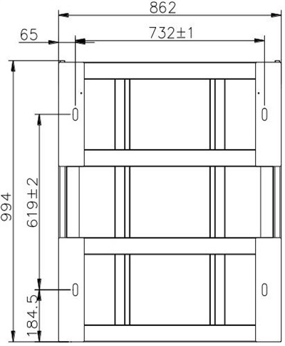 mounting hole of BR-8-1228.8/280-L battery cluster