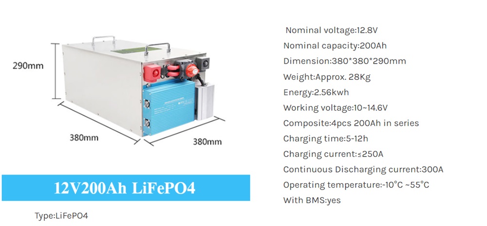 12V200Ah LiFePO4