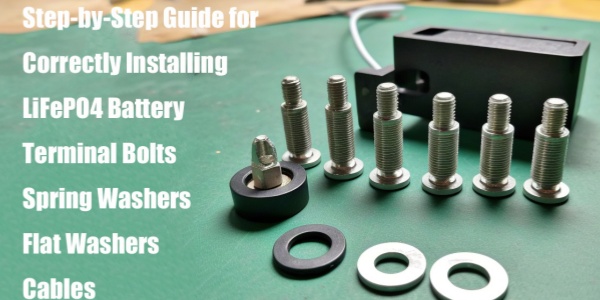 Step-by-Step Guide for Correctly Installing LiFePO4 Battery Terminal Bolts, Spring Washers, Flat Washers, and Cables