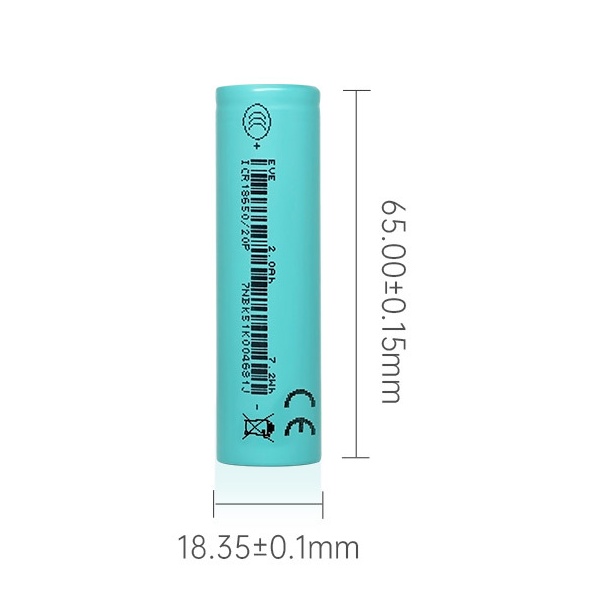 EVE 18650/20P NMC Battery Dimesnion