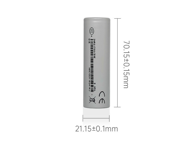 EVE 21700/50E 5000mah NMC Battery Dimension