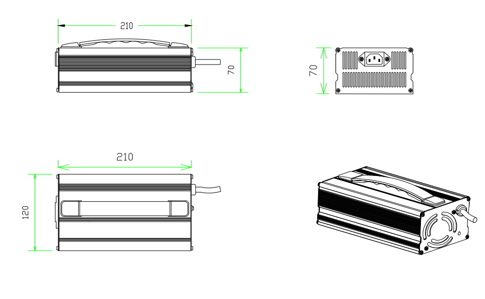 F900 charger Dimesnion