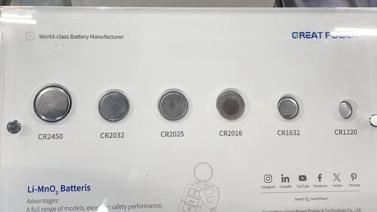 greatpower primary lithium manganese button battery